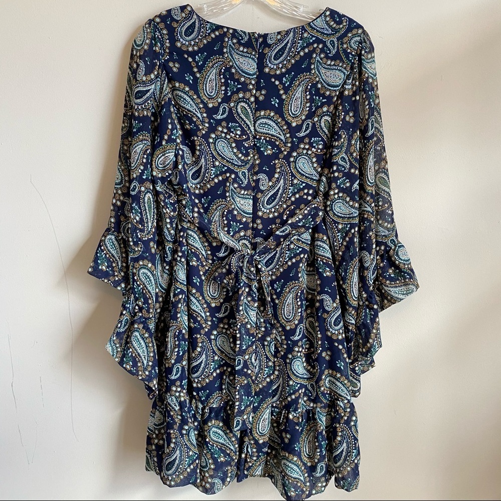 Betsey Johnson Paisley Bell Sleeve Mini Dress 2 - Picture 9 of 10